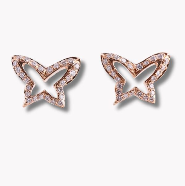 Örhängen i form av fjärilar med diamanter