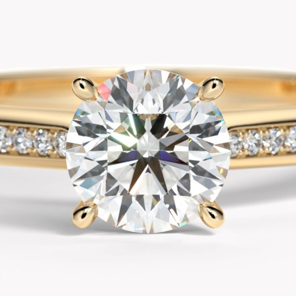 diamantring rund sten