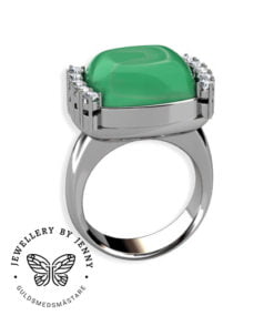 ring med grön ädelsten