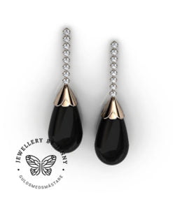 Örhängen med svart onyx och diamanter