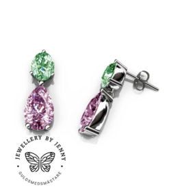 Vackra örhängen med färgstenar