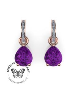 Diamantörhängen med ametister