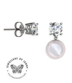 Enstensörhängen med pärlor