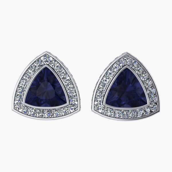 Örhängen med safirer och diamanter