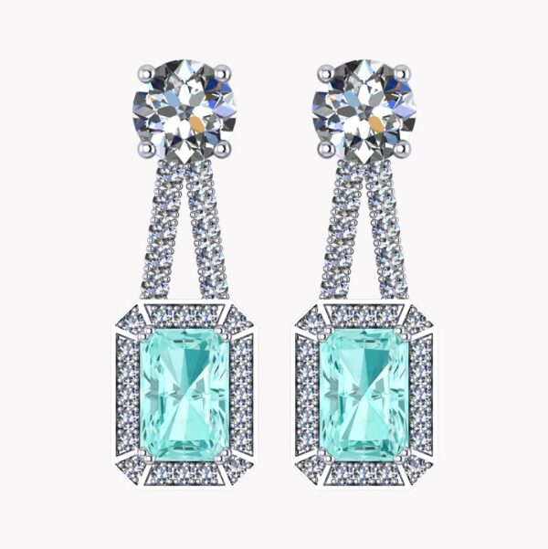 Örhängen med akvamariner och diamanter