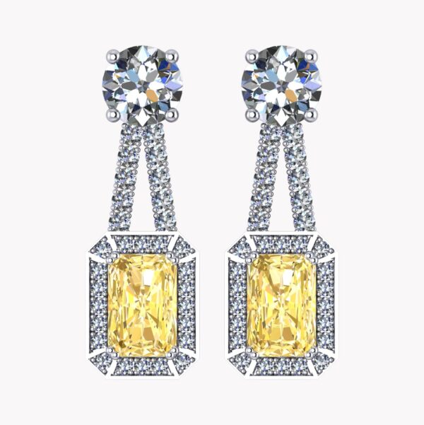 Hängande örhängen med gula stenar