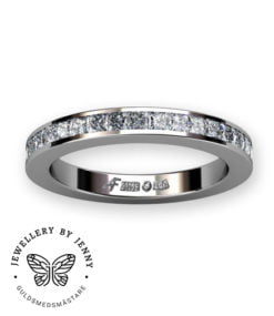 alliansring vitguld prinsesslipade diamanter