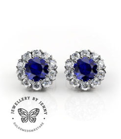 örhängen blå safirer och diamanter