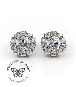 diamantörhängen rödguld