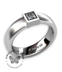 Enstensring prinsesslipad diamant vitguld