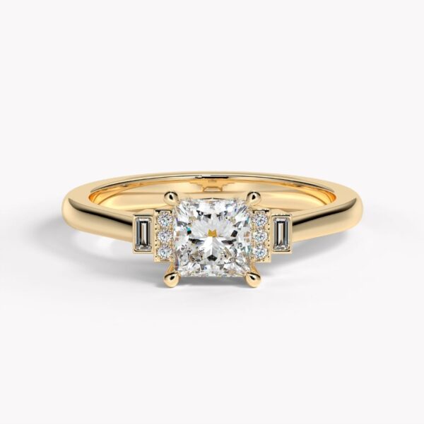 förlovningsring i gultguld med diamanter