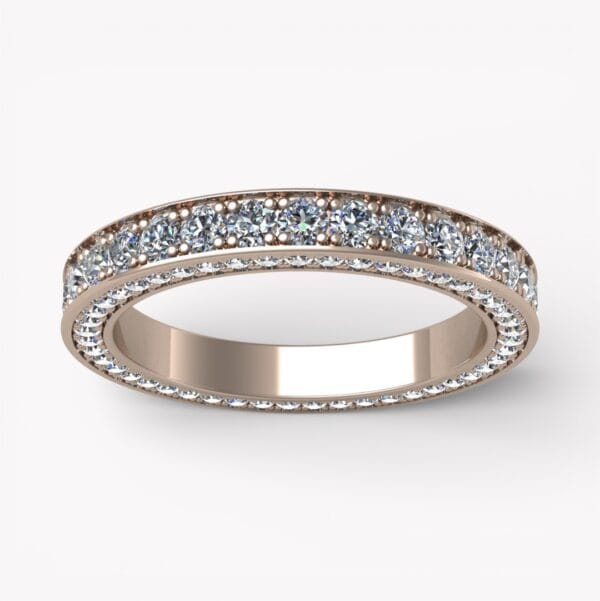 Alliansring med stenar på sidan