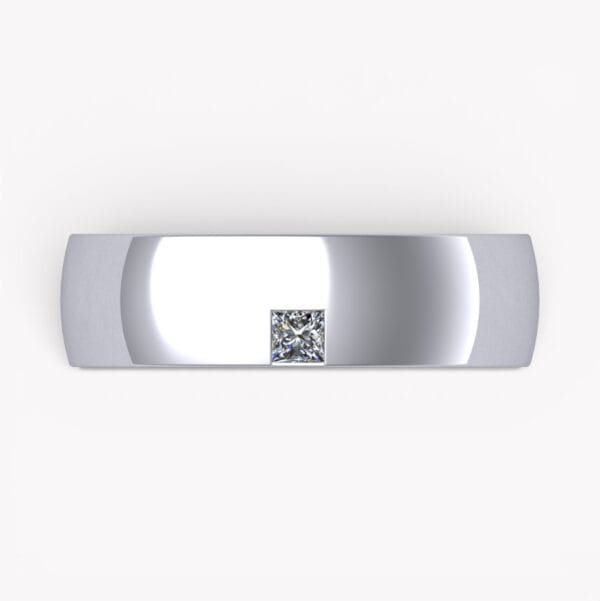 ring i platina med prinsesslipad diamant