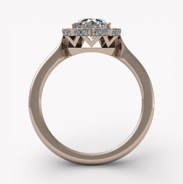 haloring rödguld med diamanter