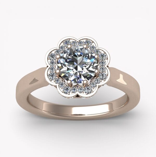 haloring roséguld med diamanter