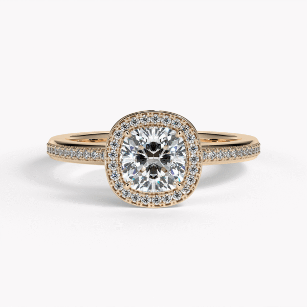 haloring med diamanter i roséguld