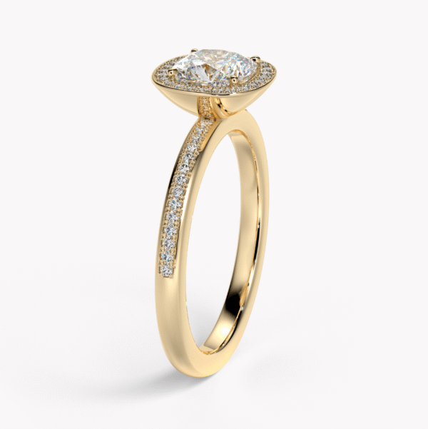 haloring i rödguld med diamanter