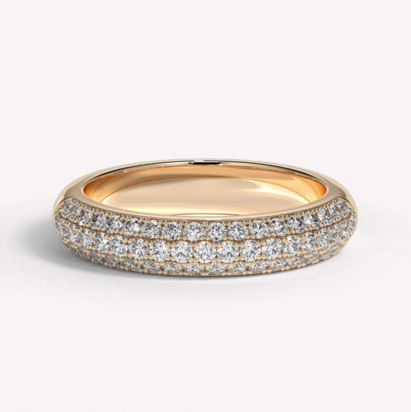 ring med pavé diamanter roséguld