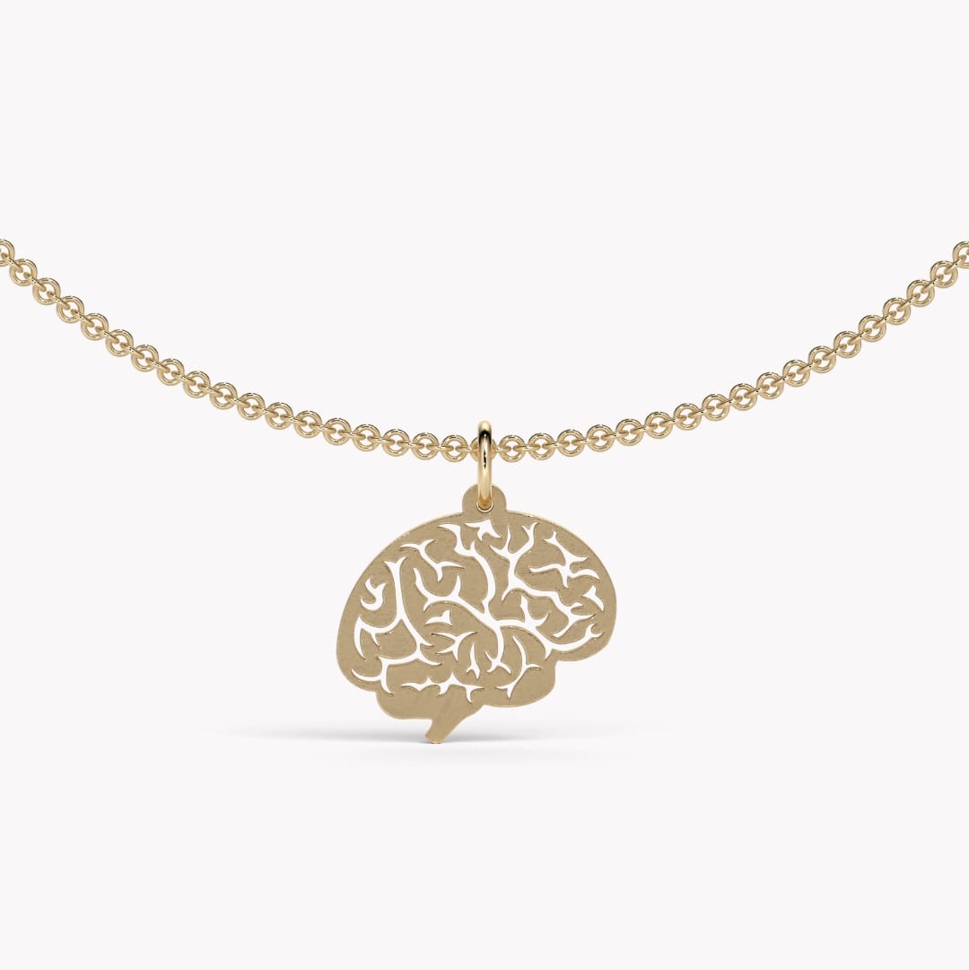 Brain hängsmycke gultguld