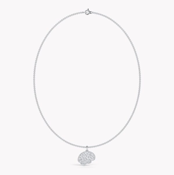 Halsband silver hjärna