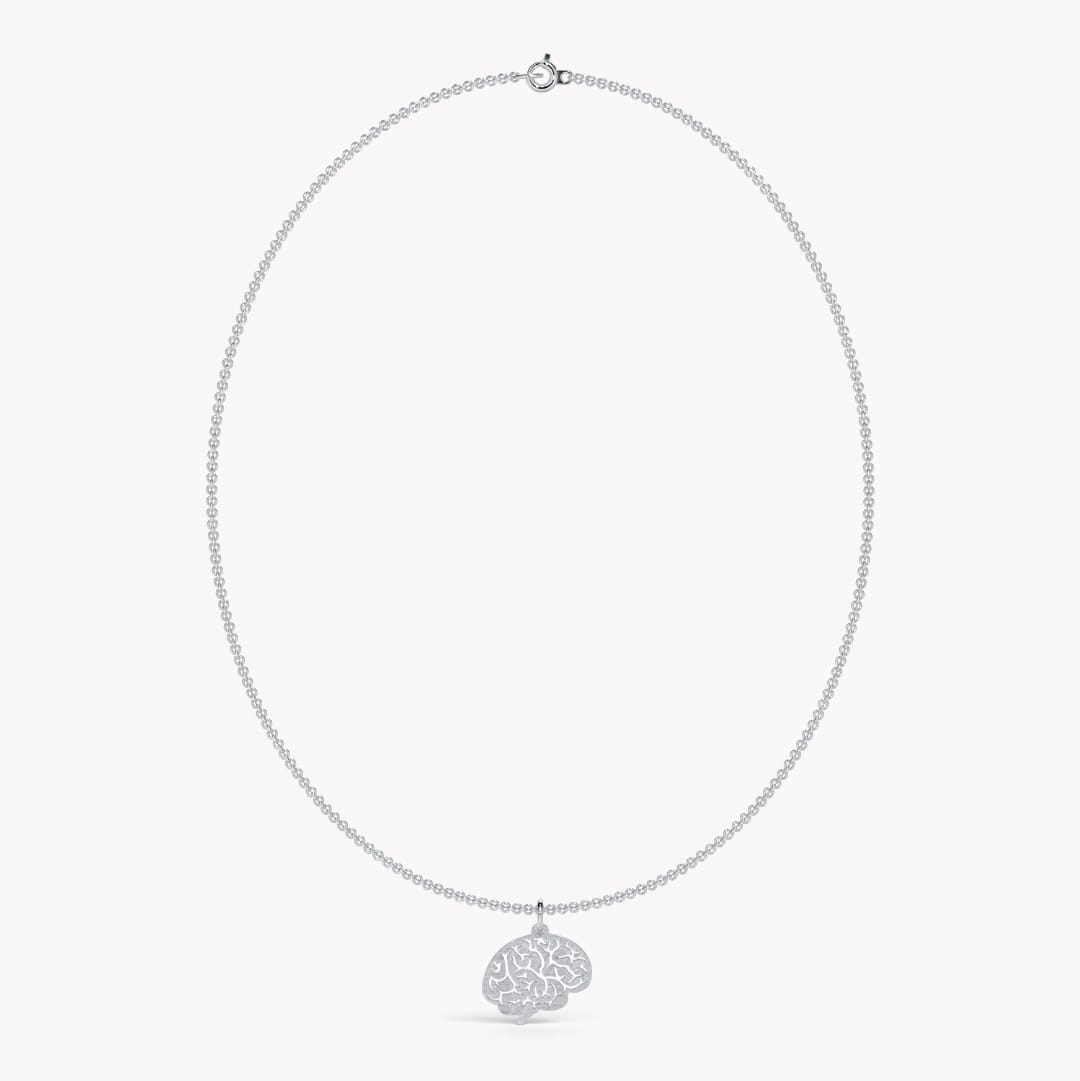 Halsband silver hjärna