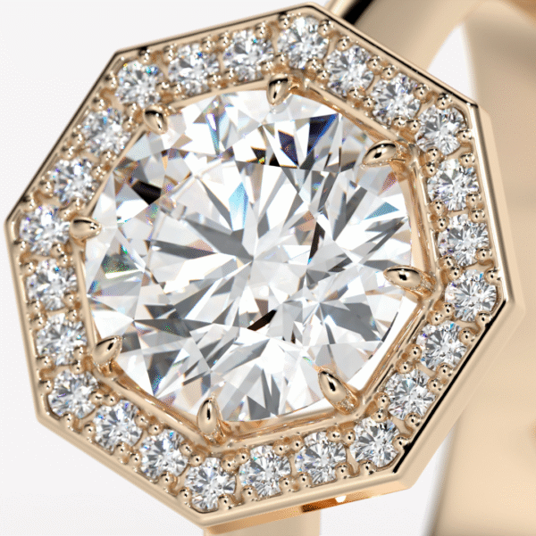 haloring roséguld diamanter