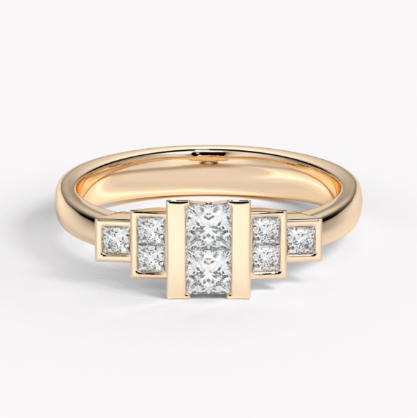 art deco ring roséguld