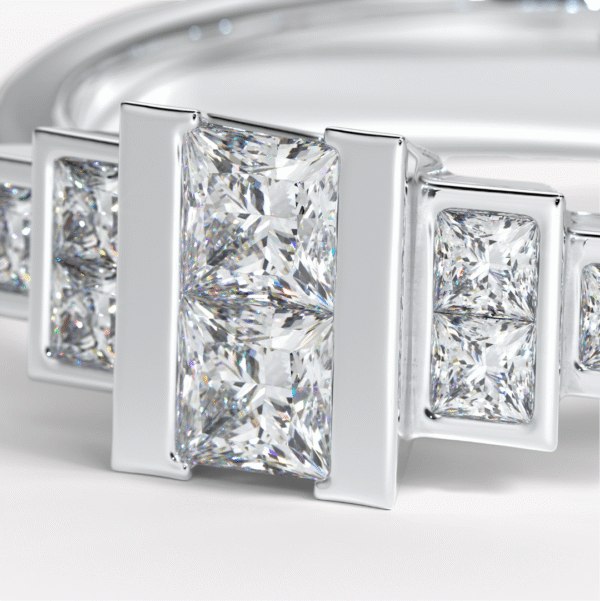 vigselring art deco vitguld