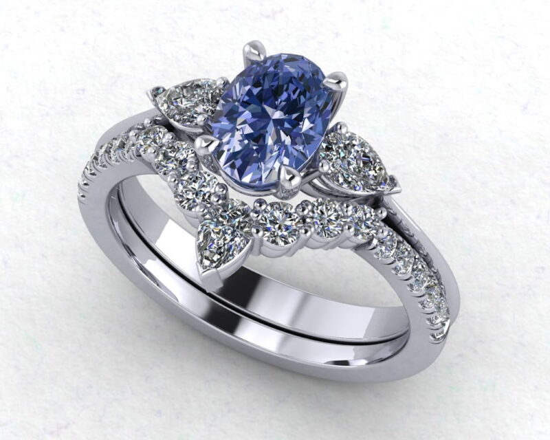 Blå safir ring