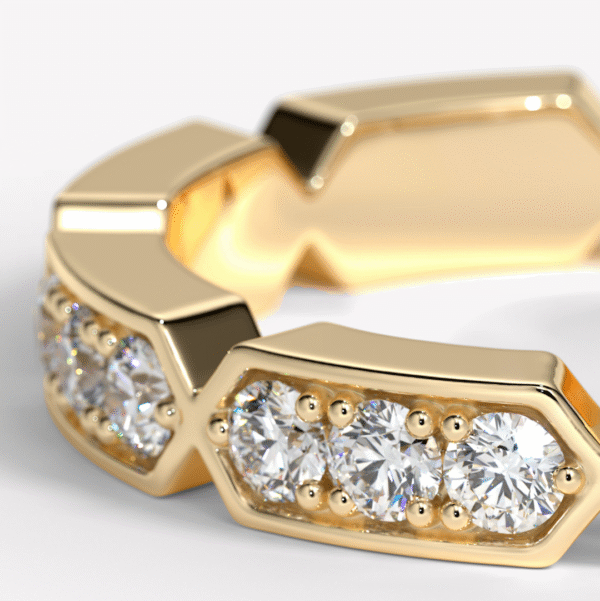 alliansring i guld med diamanter