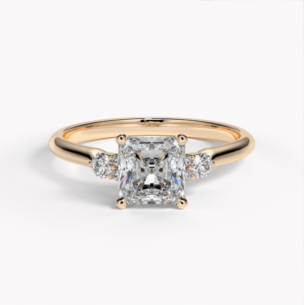 ring i roséguld med diamanter