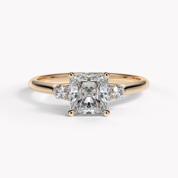 förlovningsring i rosa guld diamanter