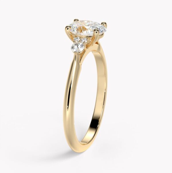 vigselring rödguld diamant