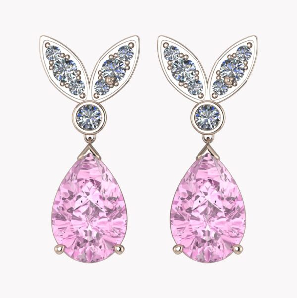 Örhängen med rosa droppar