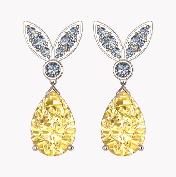 Örhängen med gula diamanter