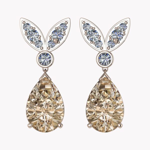 Örhängen med bruna diamanter