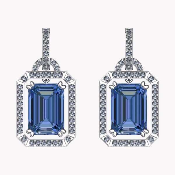 Art deco örhängen med safirer