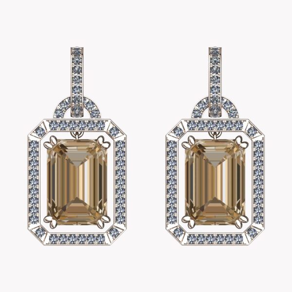 Örhängen med brun diamant