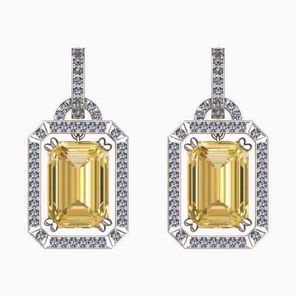 Art deco örhängen med gula ädelstenar