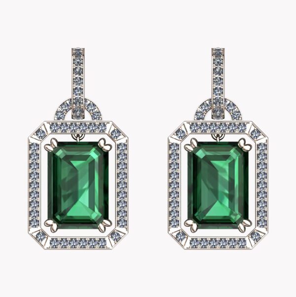 art deco örhängen med smaragder