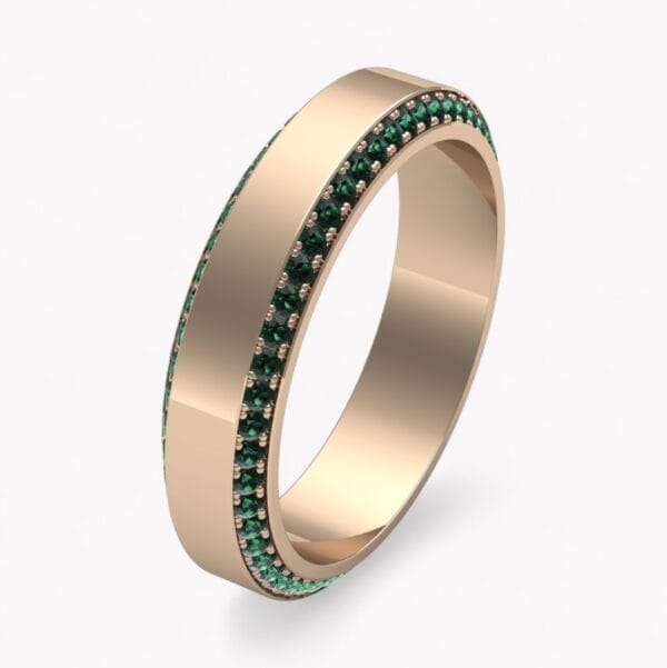 Ring med gröna diamanter