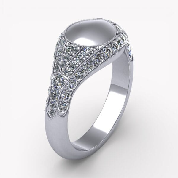 signetring med diamanter