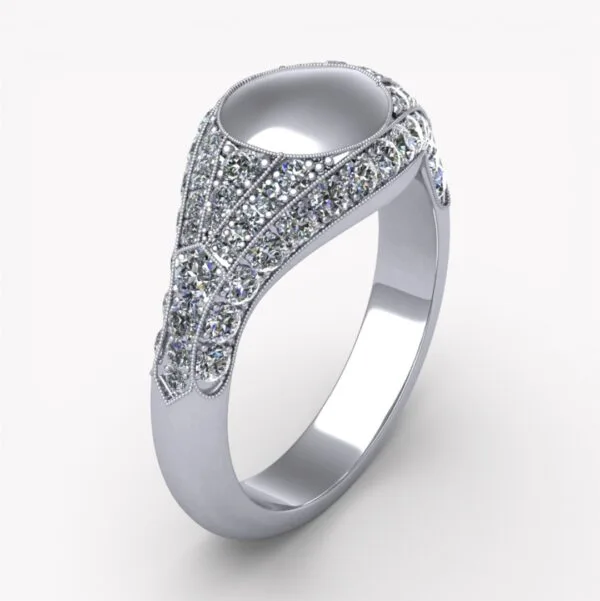 signetring med diamanter
